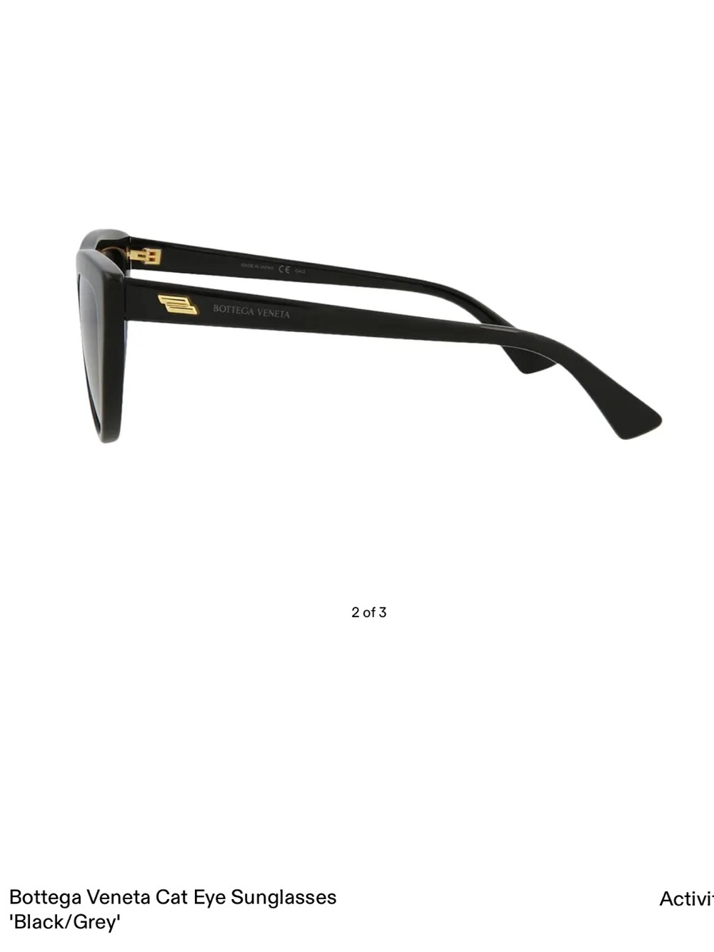 Bottega Veneta Cat Eye Sunglasses BV1018S 001 Black - Picture 4 of 15